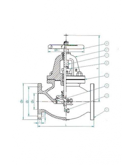 Cast Iron 5K Globe Valve DN50