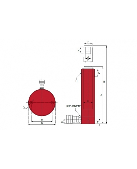 BVA Hydraulics Single Acting Cylinders H1006 (10 ton)