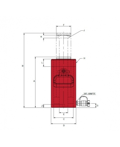 BVA Hydraulics Hollow Hole Cylinders HC1203XT (12 ton)