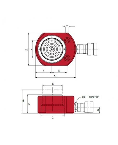 BVA Hydraulics Flat Body Cylinders HF2005 (20 ton)